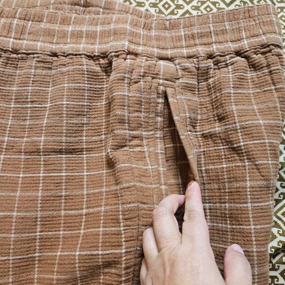 Madewell Waffleback Pull-On High-Rise Women Tapered Pants Windowpane Medium Tall - Picture 6 of 12